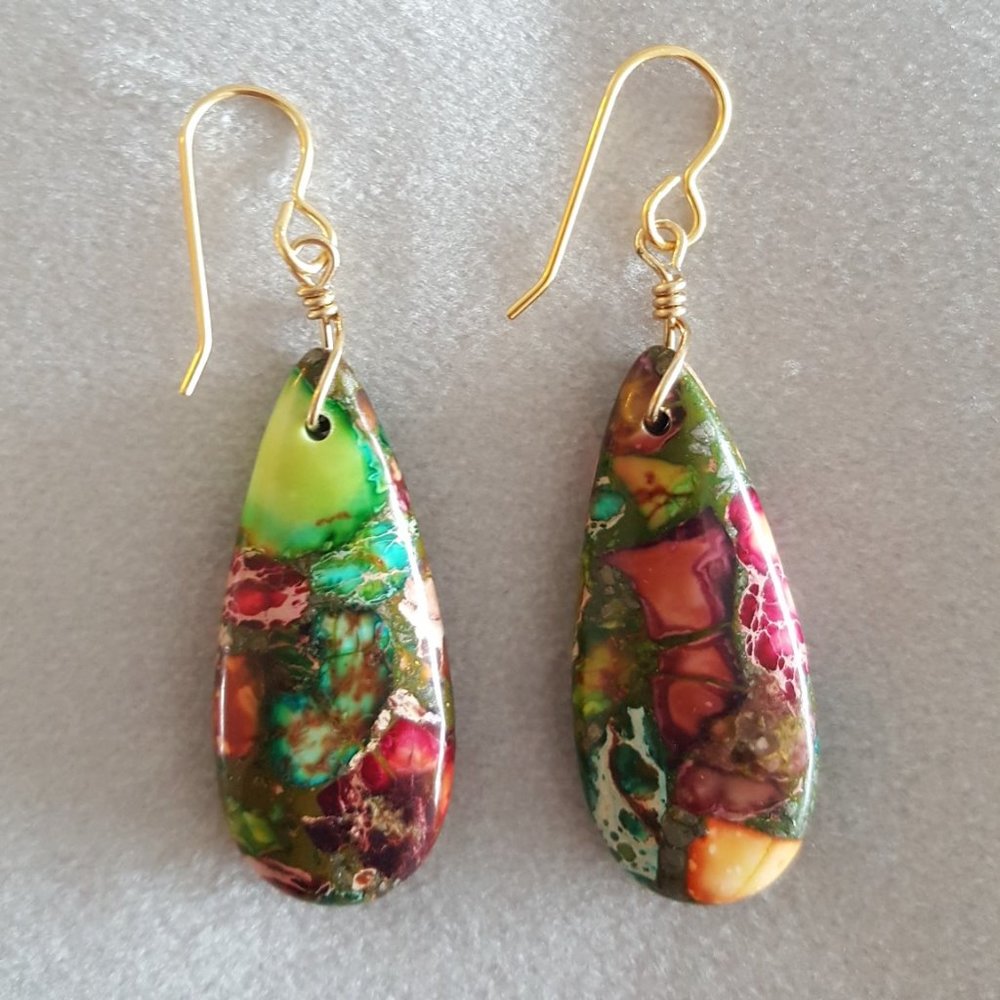 Handmade Teardrop Earrings - multi colored
